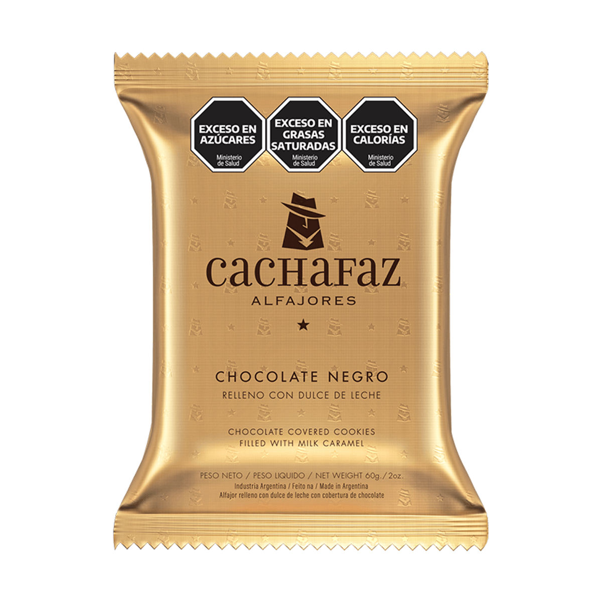 Alfajor Cachafaz Chocolate Negro Caja 12 Unidades