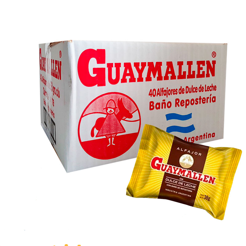 Alfajor Guaymallen Caixa Simples Chocolate Amargo 40 Unidades