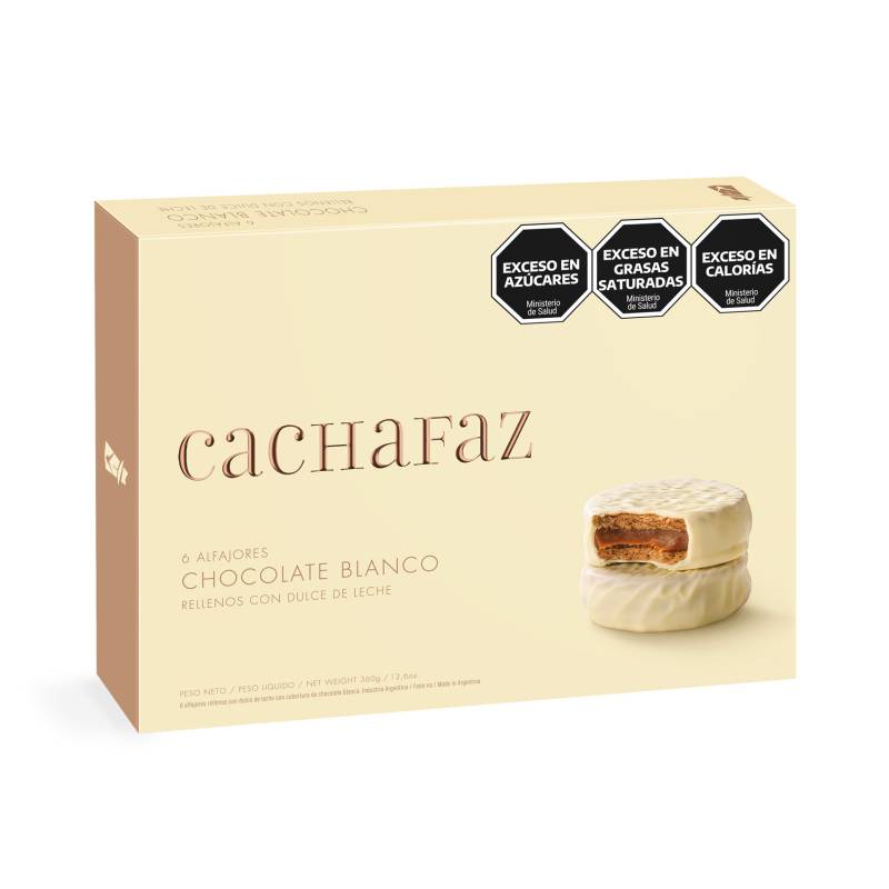 Alfajor Cachafaz Caixa Chocolate Branco 12 Unidades