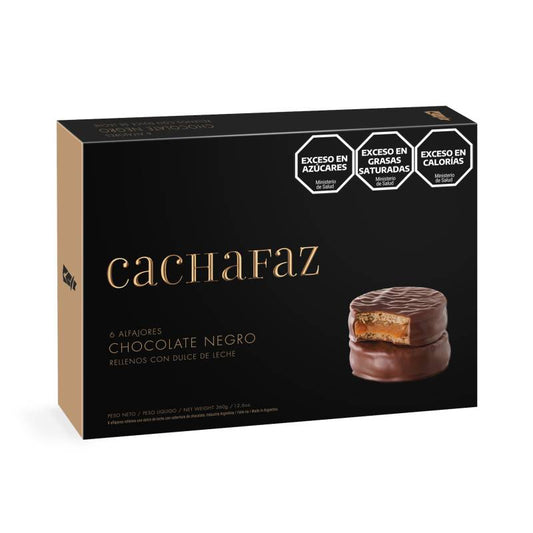 Alfajor Cachafaz Chocolate Negro Caja 12 Unidades